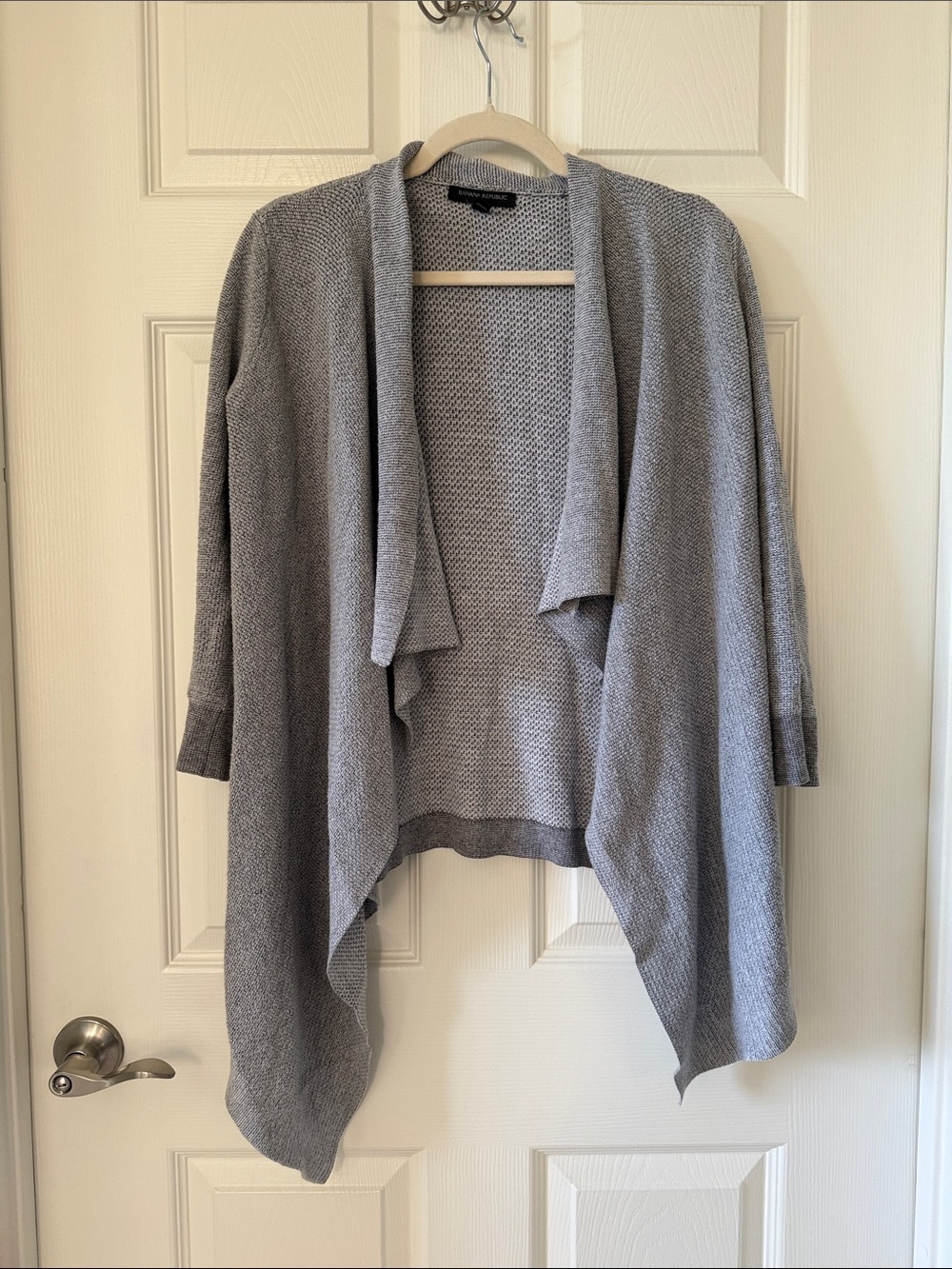 Banana Republic Gray Open-Front Draped Cardigan